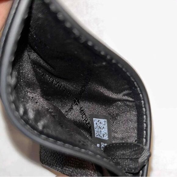 Michael Kors Leather Gray Men's Logo Card Case & Keychain Set - Picture 6 of 8
